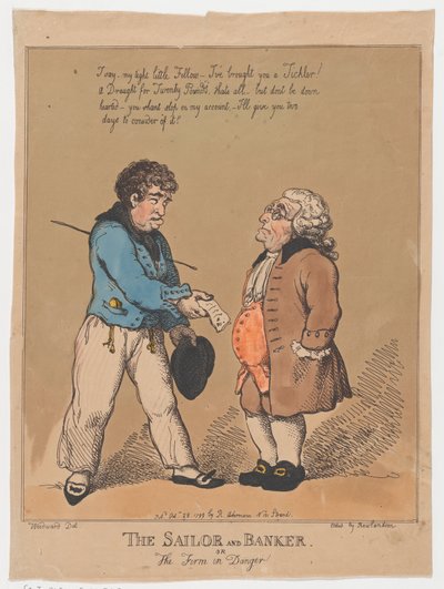 Il marinaio e il banchiere, o la ditta in pericolo, 28 ottobre 1799 da Thomas Rowlandson