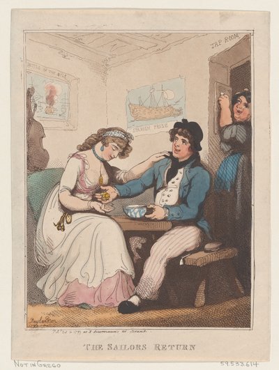 Il ritorno del marinaio, 10 ottobre 1799 da Thomas Rowlandson