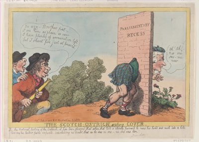 Lo struzzo scozzese cerca riparo, 8 luglio 1805 da Thomas Rowlandson
