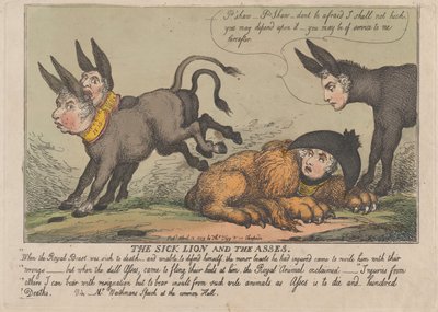 Il leone malato e gli asini da Thomas Rowlandson