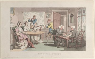 La serata sociale, da Il vicario di Wakefield da Thomas Rowlandson