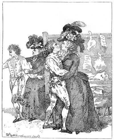 Le due duchesse patriottiche sulla loro tela richiedono il favore di un voto anticipato, 1784 da Thomas Rowlandson