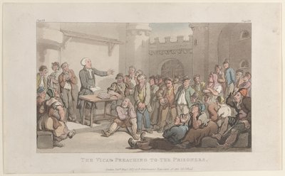 Il vicario che predica ai prigionieri, da Il vicario di Wakefield da Thomas Rowlandson