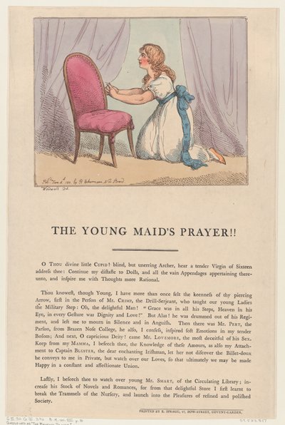 La Preghiera della Giovane Cameriera!! da Thomas Rowlandson