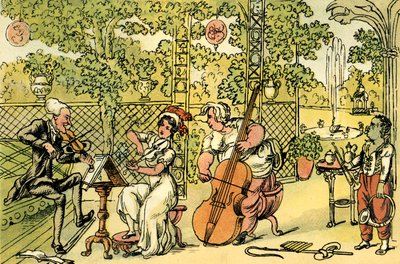 Il trio del giardino da Thomas Rowlandson