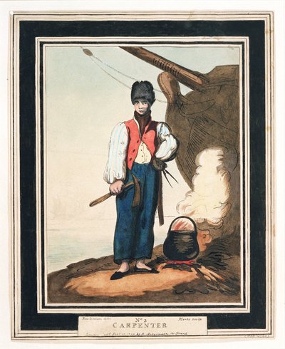 Il carpentiere navale, uno degli ufficiali aggiunti più importanti della Royal Navy nel XVIII secolo, che doveva superare un esame alla Shipwright