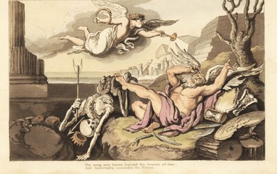 Lo scheletro della Morte e Padre Tempo si distendono sotto l