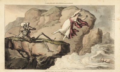 Lo scheletro della Morte tiene un fazzoletto all