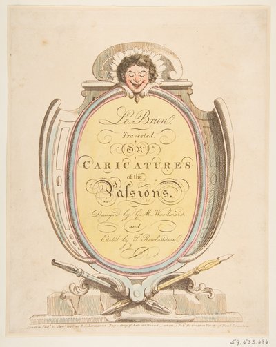 Pagina del titolo: Le Brun Travested, o Caricature delle Passioni da Thomas Rowlandson