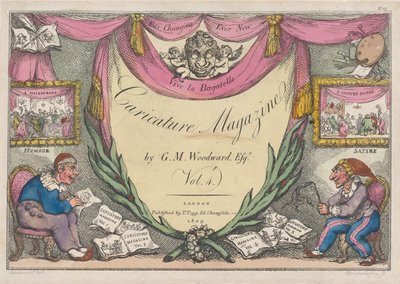 Pagina del Titolo, La Rivista di Caricature di G. M. Woodward, Vol. 4, 1809 da Thomas Rowlandson