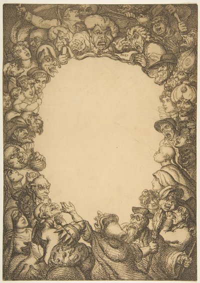 Pagina del titolo, The Caricature Magazine, or Mirror of Mirth da Thomas Rowlandson