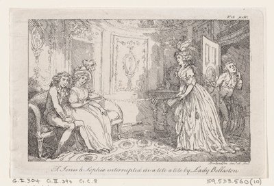 Tom Jones e Sophia interrotti in un tête-à-tête da Lady Bellaston, da La storia di Tom Jones da Thomas Rowlandson