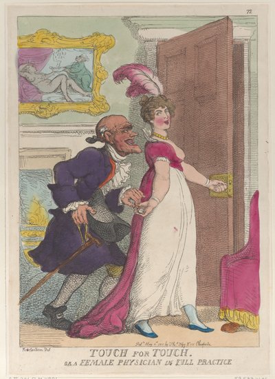 Tocco per tocco o una dottoressa in piena pratica da Thomas Rowlandson