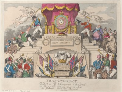 Trasparenza: Esibita da R. Ackermann nello Strand il 27 Novembre da Thomas Rowlandson