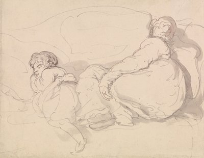 Due figure addormentate da Thomas Rowlandson