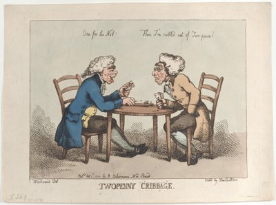 Twopenny Cribbage, [1 ottobre 1799], ripubblicato 1810 da Thomas Rowlandson