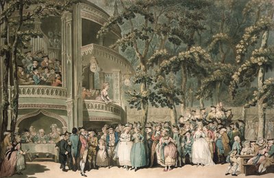 Vauxhall, inciso da Robert Pollard e acquaforte di Francis Jukes, pub. da John Raphael Smith, 1785 (acquaforte colorata) da Thomas Rowlandson