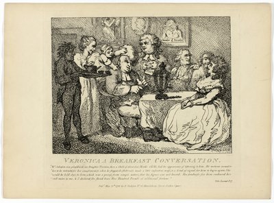 Veronica Una conversazione a colazione, da Il giro delle Ebridi di Boswell da Thomas Rowlandson