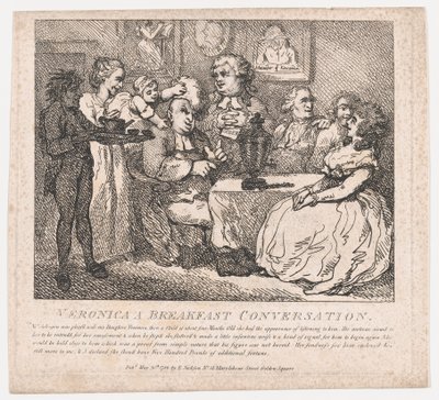 Veronica, una conversazione a colazione Bellezze pittoresche di Boswell, Parte la prima, 30 maggio 1786 da Thomas Rowlandson