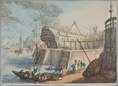 Veduta del Brunswick Dock da Thomas Rowlandson