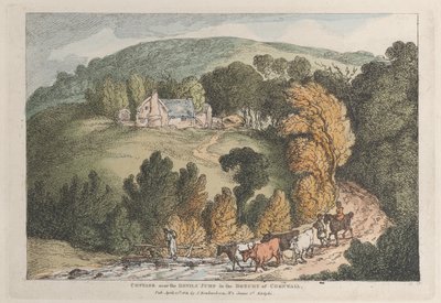 Vista della chiesa e del villaggio di St. Cue, in Cornovaglia da Thomas Rowlandson