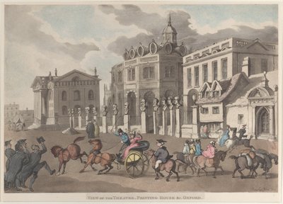 Veduta del Teatro, Tipografia &c. Oxford da Thomas Rowlandson