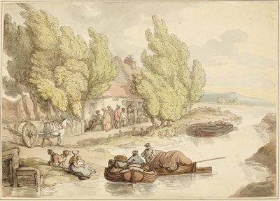 Villaggio sul fiume da Thomas Rowlandson
