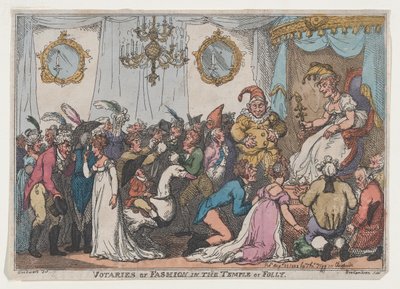 Devoti della moda nel tempio della follia da Thomas Rowlandson
