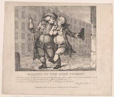 Camminando su High Street, Edimburgo Bellezze pittoresche di Boswell, Parte F... da Thomas Rowlandson