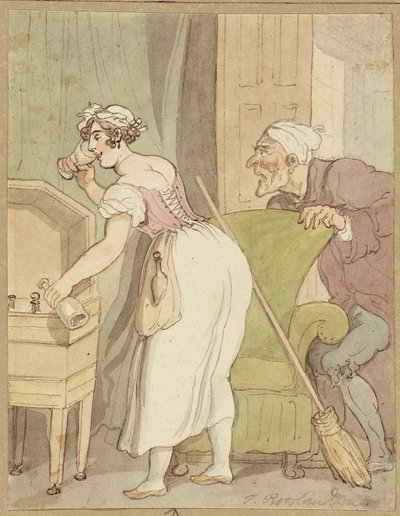 Donna sorpresa a rubare un drink da Thomas Rowlandson