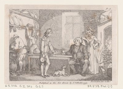Giovane Adams catechizzato dal parroco Adams, da Le avventure di Joseph Andrews e dei suoi amici da Thomas Rowlandson