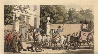 Giovane gentiluomo inglese che torna a casa dopo il Grand Tour da Thomas Rowlandson