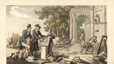 Giovane gentiluomo inglese che costruisce una casa signorile da Thomas Rowlandson