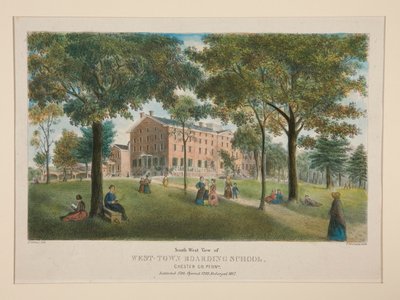 West-Town Boarding School (vista sud-ovest), Chester County, Penn. da Thomas S. Sinclair