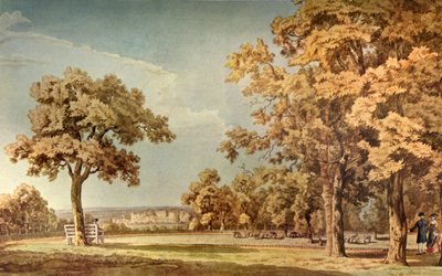 Castello di Windsor dal Great Park vicino alla fine del Long Walk, 1740-1798, 1934 da Thomas Sandby