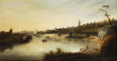 Veduta di una città inglese (?) da Thomas Sewell Robins