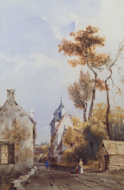 Veduta di una strada di villaggio, Waterloo da Thomas Shotter Boys