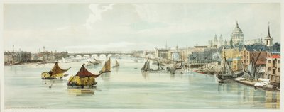 Blackfriars, dal Southwark Bridge, tavola sei da Vedute Originali di Londra com