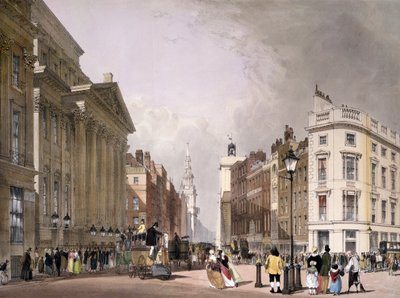 Cheapside e Mansion House, 1842 da Thomas Shotter Boys