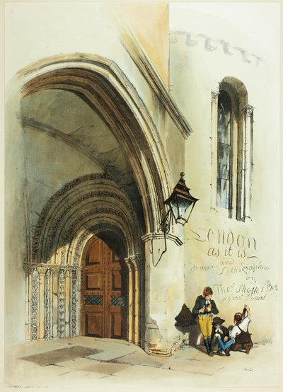 Portale, Tempio, frontespizio di Original Views of London as It Is da Thomas Shotter Boys