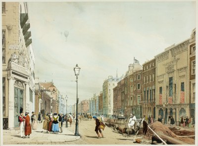 Piccadilly, guardando verso la città, tavola diciassette da Vedute originali di Londra com