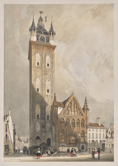 Architettura pittoresca a Parigi, Gand, Anversa, Rouen: Belfrey, Gand, Belgio da Thomas Shotter Boys
