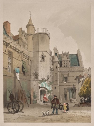 Architettura pittoresca a Parigi, Gand, Anversa, Rouen: Hôtel Cluny, Parigi da Thomas Shotter Boys