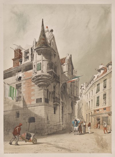 Architettura Pittoresca a Parigi, Gand, Anversa, Rouen: Hôtel de Sens, Parigi da Thomas Shotter Boys