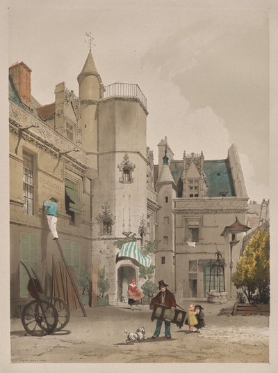 Architettura pittoresca a Parigi, Gand, Anversa, Rouen: Hôtel Cluny, Parigi da Thomas Shotter Boys
