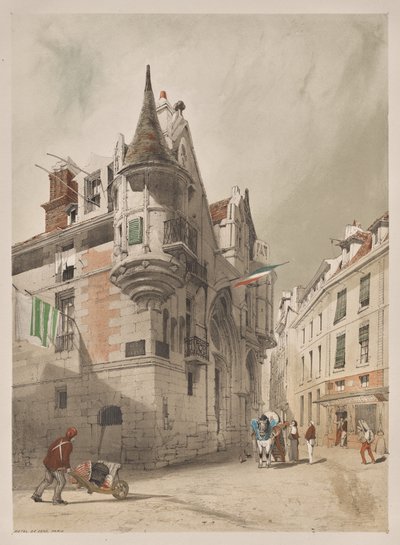 Architettura Pittoresca a Parigi, Gand, Anversa, Rouen: Hôtel de Sens, Parigi da Thomas Shotter Boys