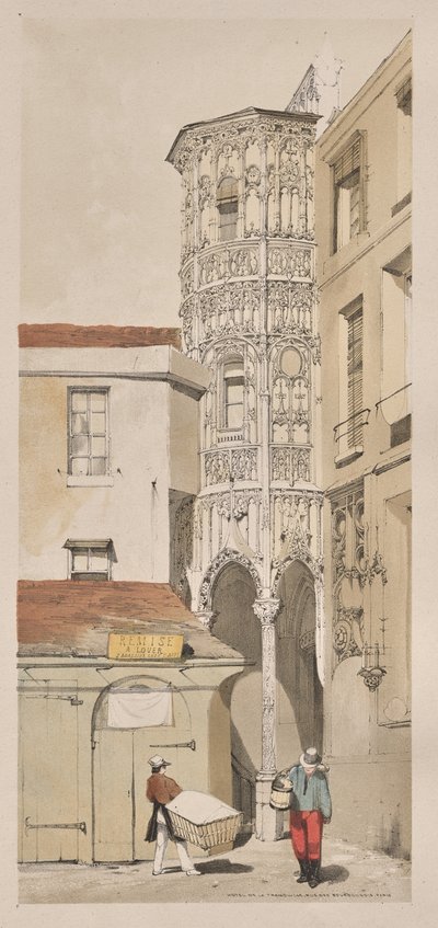 Architettura Pittoresca a Parigi, Gand, Anversa, Rouen: Hôtel de la Tremouille, Rue des Bourbonnois, Parigi da Thomas Shotter Boys