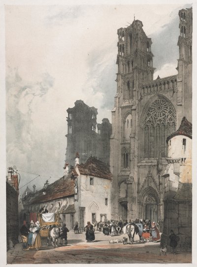 Architettura pittoresca a Parigi, Gand, Anversa, Rouen: Laon, Francia, 1839 da Thomas Shotter Boys