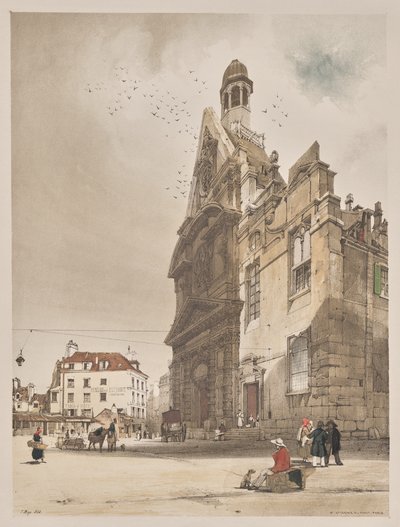 Architettura pittoresca a Parigi, Gand, Anversa, Rouen: St. Etienne du Mont, Parigi da Thomas Shotter Boys