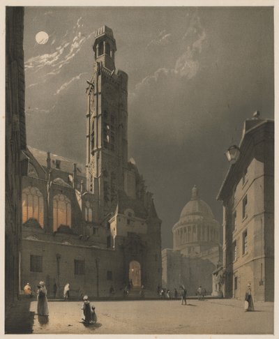 Architettura Pittoresca a Parigi, Gand, Anversa, Rouen: St. Etienne du Mont e il Pantheon, Parigi da Thomas Shotter Boys